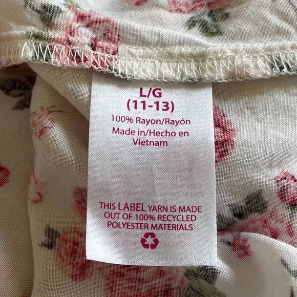 Rose Floral Cami Spaghetti Strap Top, Button Front, Racerback, Juniors L - Picture 11 of 11